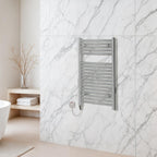 Chrome Electric Towel Radiator Warmer Rail Bathroom Heated