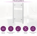 Chrome Electric Towel Radiator Warmer Rail Bathroom Heated