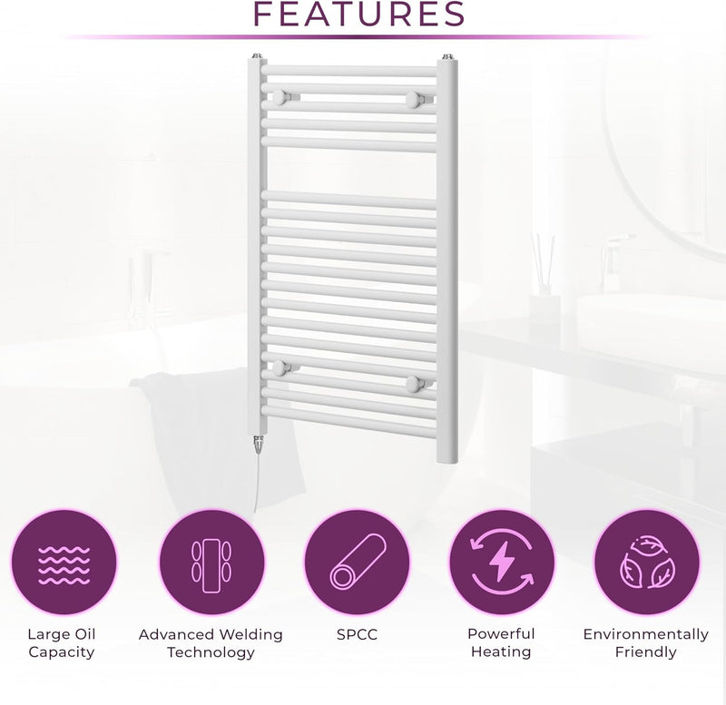 Chrome Electric Towel Radiator Warmer Rail Bathroom Heated