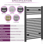 Chrome Electric Towel Radiator Warmer Rail Bathroom Heated