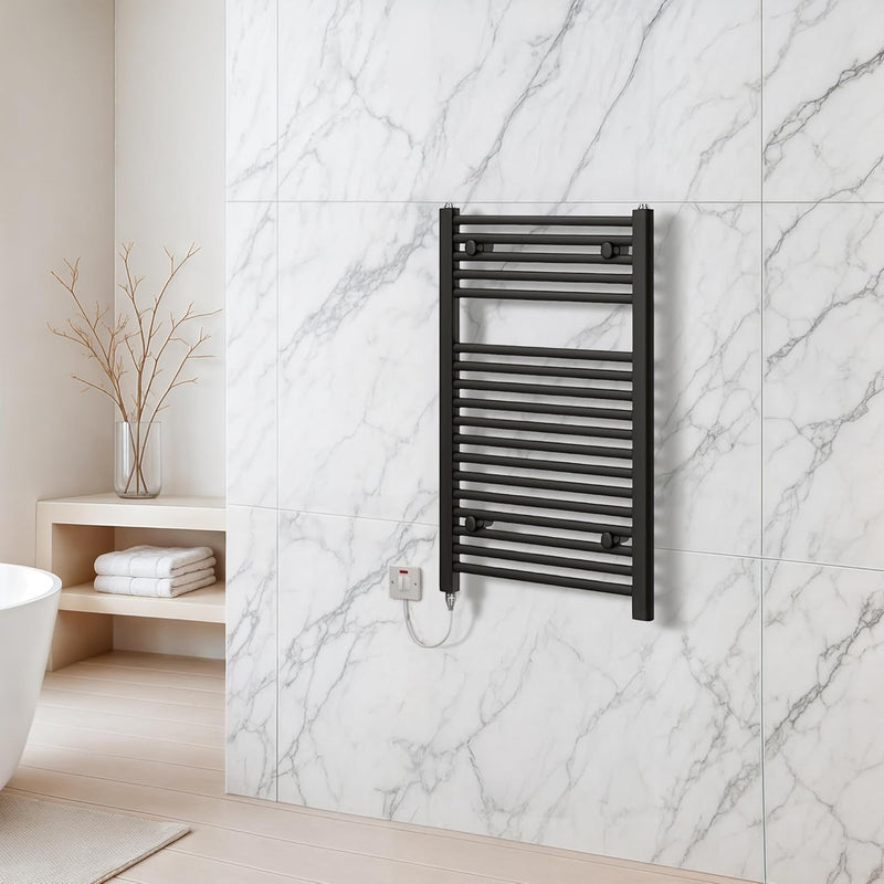 Chrome Electric Towel Radiator Warmer Rail Bathroom Heated