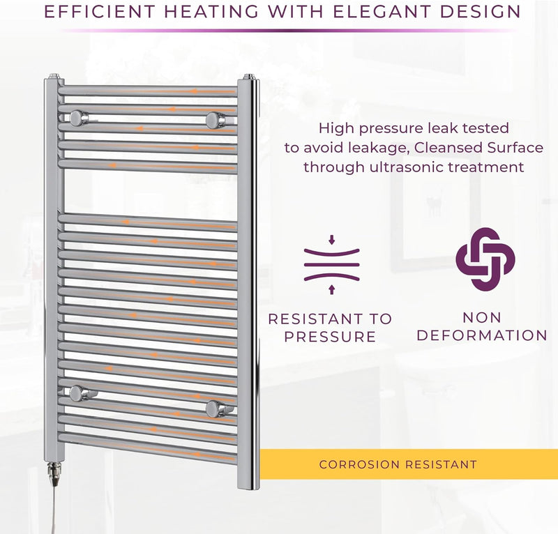 Chrome Electric Towel Radiator Warmer Rail Bathroom Heated