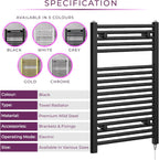 Chrome Electric Towel Radiator Warmer Rail Bathroom Heated