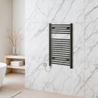 Chrome Electric Towel Radiator Warmer Rail Bathroom Heated