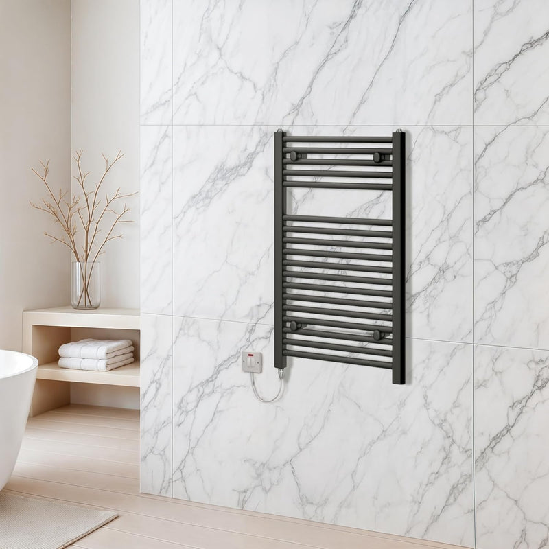 Chrome Electric Towel Radiator Warmer Rail Bathroom Heated