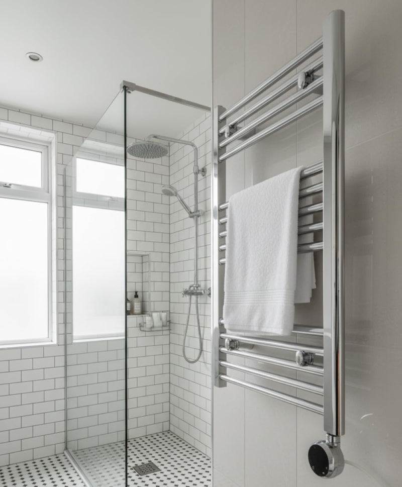 Chrome Electric Wifi Heated Towel Rail 400MM W