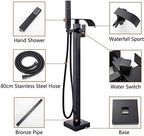 Chrome Freestanding Bath Taps Floor Mounted Bathroom Mixer