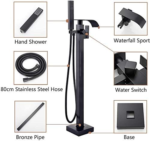 Chrome Freestanding Bath Taps Floor Mounted Bathroom Mixer