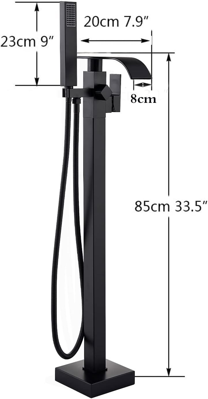 Chrome Freestanding Bath Taps Floor Mounted Bathroom Mixer