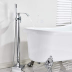 Chrome Freestanding Bath Taps Floor Mounted Bathroom Mixer
