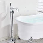 Chrome Freestanding Bath Taps Floor Mounted Bathroom Mixer