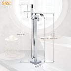 Chrome Freestanding Bath Taps Floor Mounted Bathroom Mixer
