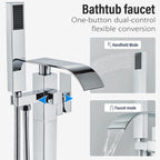 Chrome Freestanding Bath Taps Floor Mounted Bathroom Mixer
