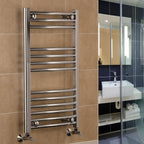 Chrome Heated Towel Rail Curved 500MM