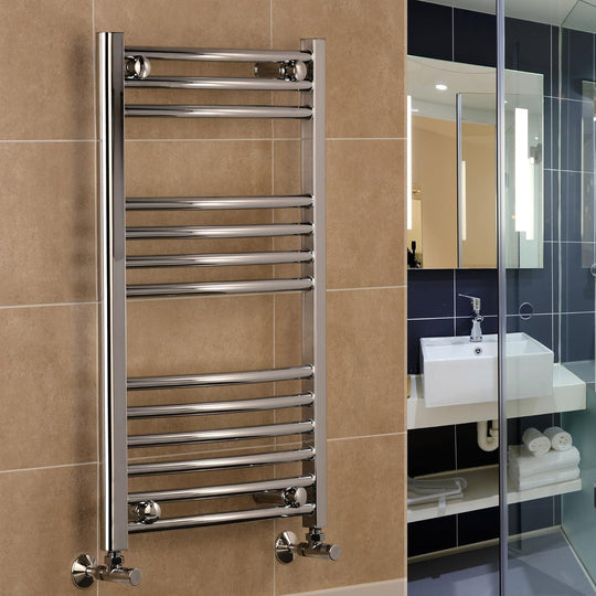 Chrome Heated Towel Rail Curved 500MM