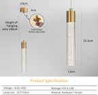 Chrome Pendant Light 3 Colour Temperature 3000K 4500K (3 Pack)