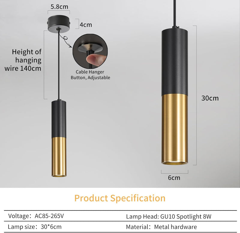 Chrome Pendant Light 3 Colour Temperature 3000K 4500K (3 Pack)