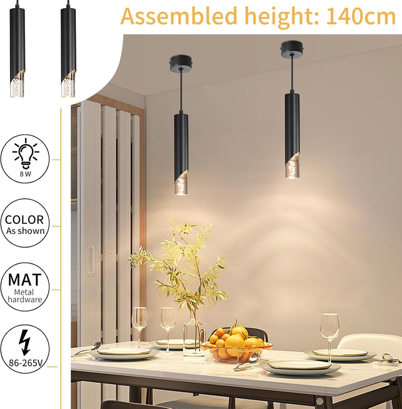 Chrome Pendant Light 3 Colour Temperature 3000K 4500K (3 Pack)
