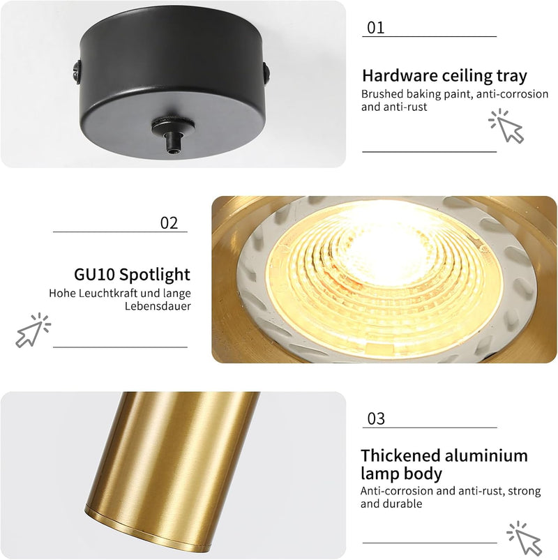 Chrome Pendant Light 3 Colour Temperature 3000K 4500K (3 Pack)