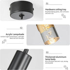 Chrome Pendant Light 3 Colour Temperature 3000K 4500K (3 Pack)
