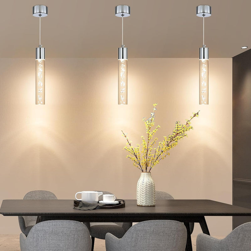 Chrome Pendant Light 3 Colour Temperature 3000K 4500K (3 Pack)