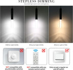 Chrome Pendant Light 3 Colour Temperature 3000K 4500K (3 Pack)