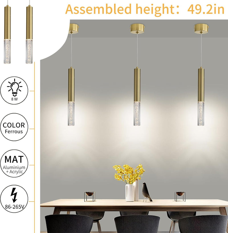 Chrome Pendant Light 3 Colour Temperature 3000K 4500K (3 Pack)
