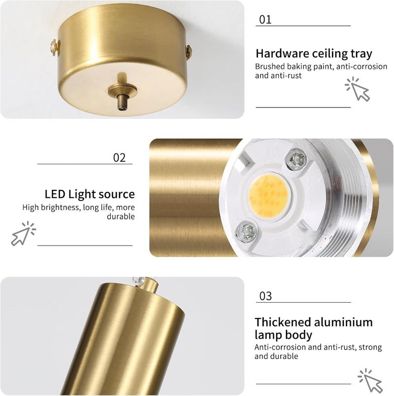 Chrome Pendant Light 3 Colour Temperature 3000K 4500K (3 Pack)