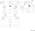 Chrome Thermostatic Deck Mounted Bath Shower Mixer Dual