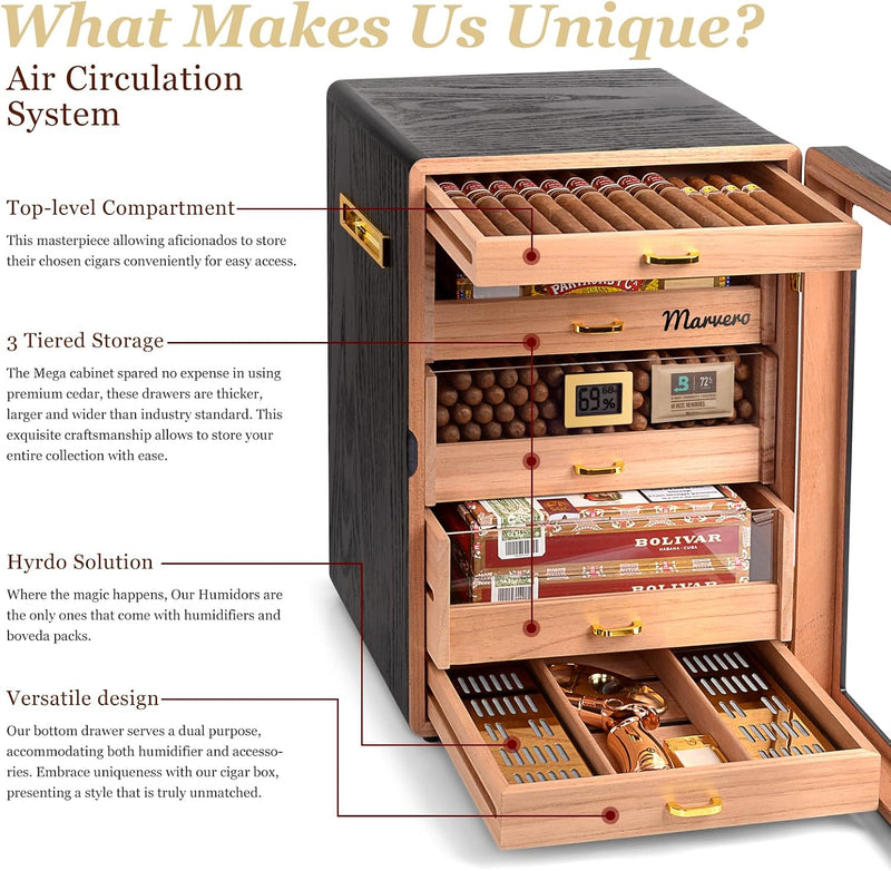 Cigar Humidor Cabinet for Men Husband Father 300