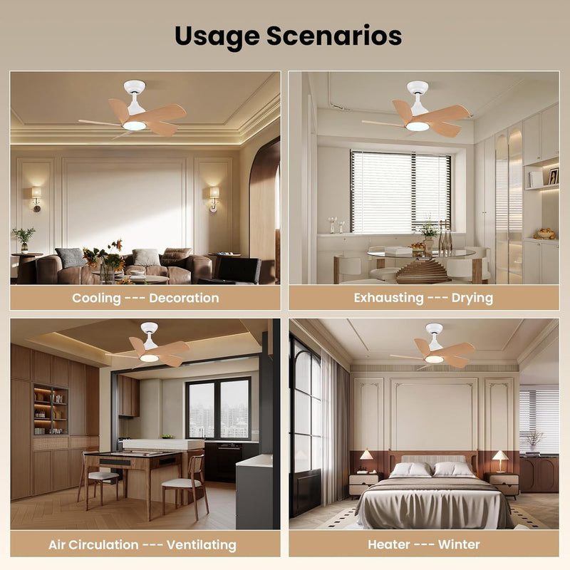 30 Inch Ceiling Fan Light Woodgrain Fans