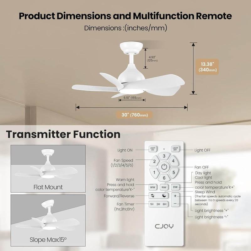 30 Inch Ceiling Fan Light Woodgrain Fans