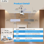 Cjoy Ceiling Fans with Lights 42 Inch