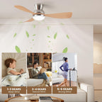 Cjoy Ceiling Fans with Lights 42 Inch Flush