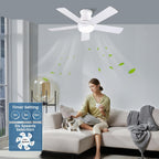 Cjoy Ceiling Fans with Lights 42 Inch Flush