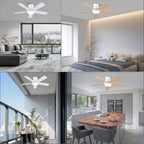 Cjoy Ceiling Fans with Lights 42 Inch Flush