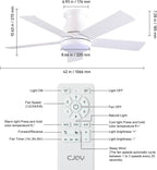 Cjoy Ceiling Fans with Lights 42 Inch Flush