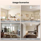 Cjoy Ceiling Fans with Lights 42 Inch Flush