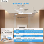 Cjoy Ceiling Fans with Lights and Remote Control
