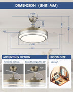 Cjoy Ceiling Fans with Lights and Remote Fan