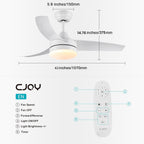 Cjoy Ceiling Fans with Lights Dimmable 42'' Lamps