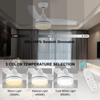 Cjoy Ceiling Fans with Lights Dimmable 42'' Lamps