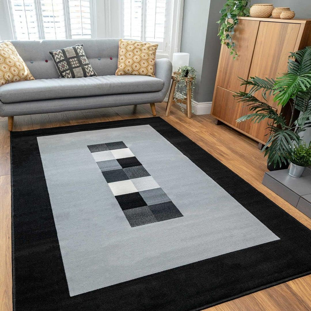 Classic Durable Bordered Living Room Area Rug Stain