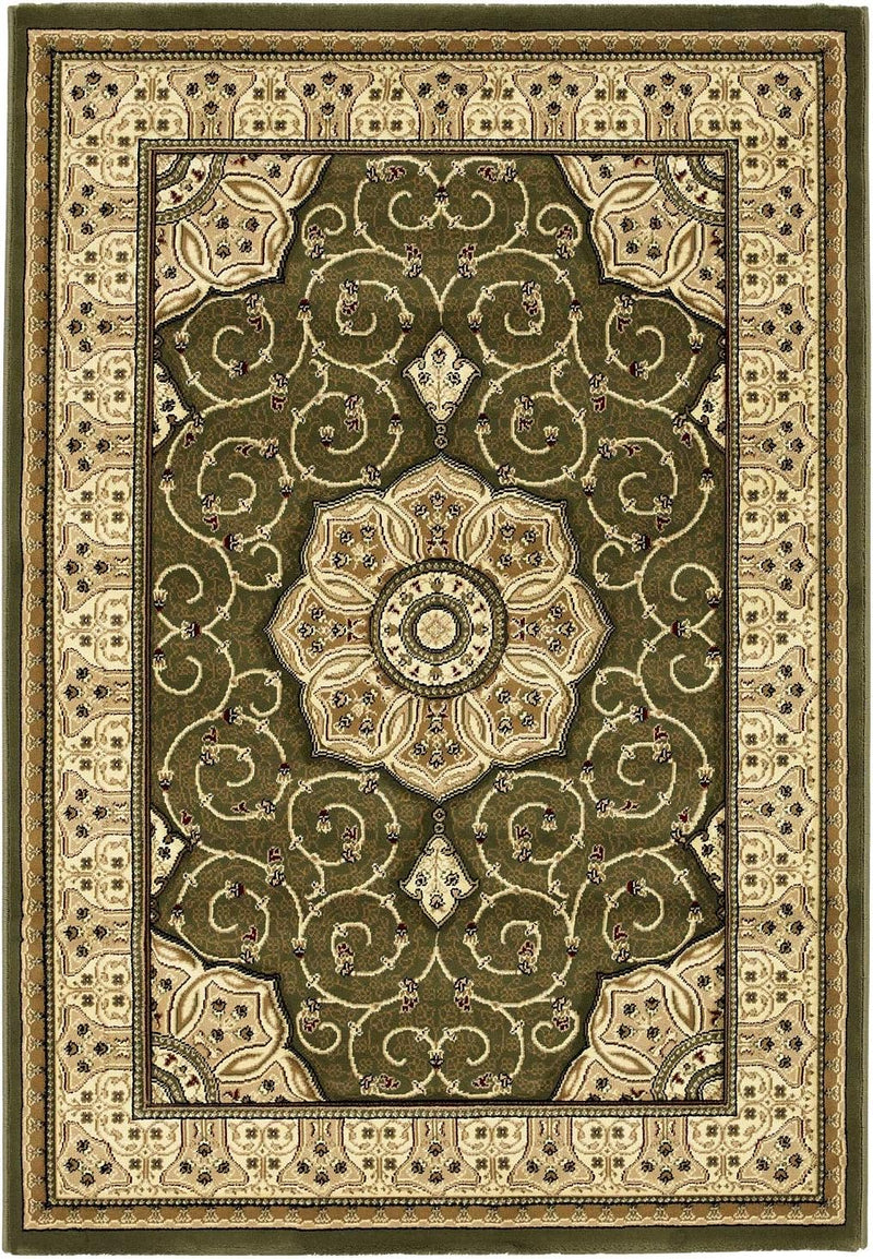 Classic Floral Swirl Pattern Rug Wool Look Pile
