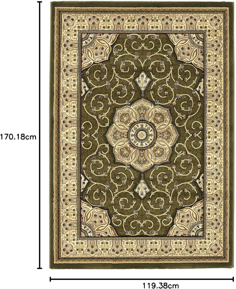 Classic Floral Swirl Pattern Rug Wool Look Pile