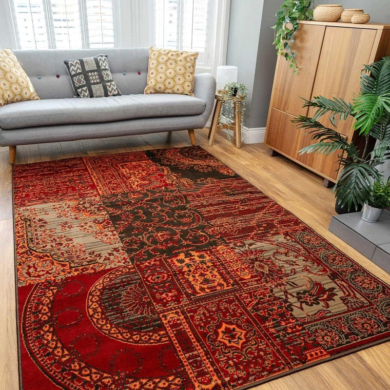 Classic Paisley Print Area Rug Traditional Floral Patchwork