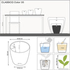 Classico Colour 43 Round Planter Plastic Self-Watering Plant