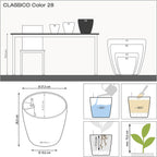 Classico Colour 43 Round Planter Plastic Self-Watering Plant