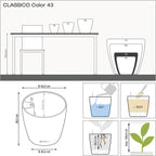Classico Colour 43 Round Planter Plastic Self-Watering Plant