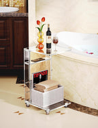 Clear Acrylic C Shaped Side Table on Lockable
